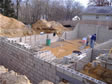 Block foundation being built for a custom modular home by RBA Homes