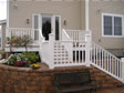 Custom two-tiered deck with retaining walls & landscape design at this Monmouth County, Manasquan, NJ modular home 
