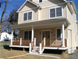 A full porch was built across the entire front of this gable-end modular home in Monmouth County, NJ