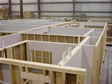 Cross section of a modular home in the factory waiting to move to the next stage of production