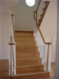 Larger first step, double oak railings, treads & raisers furnish this Monmouth County, Oceanport, NJ modular home